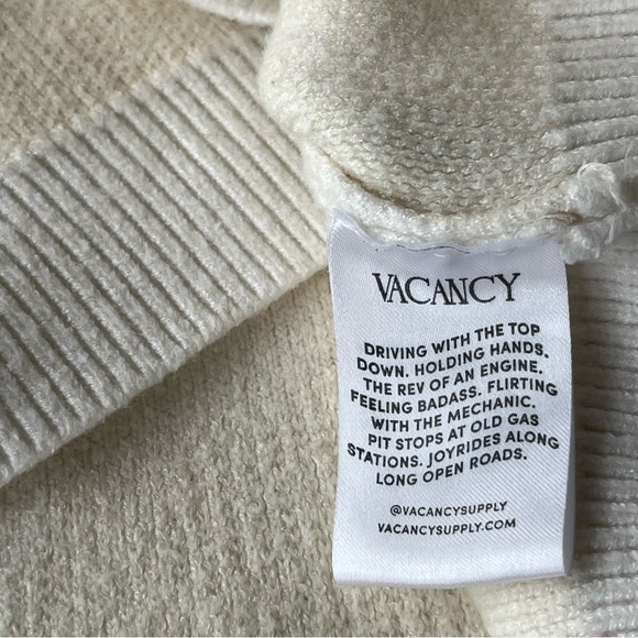 Vacancy Grand Prix Cream Checker Print Knit Sweater - Picture 7 of 11